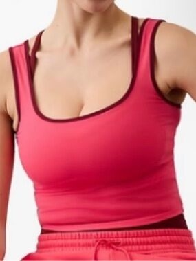 Athleta Signature Rib Square Tank Top - Redwood - Size Small NWOT